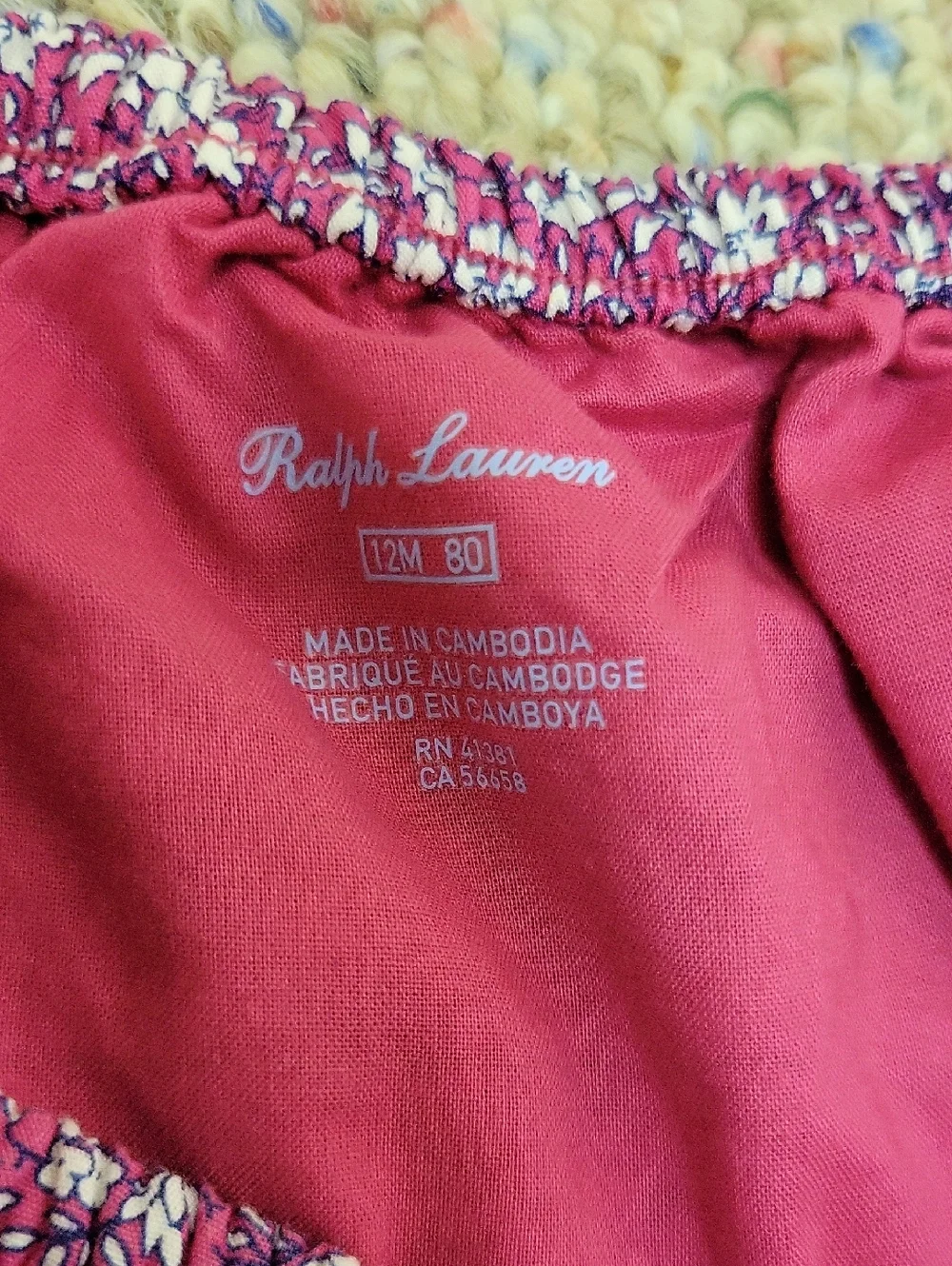 Ralph Lauren Coral Floral Infant Dress Sz 12 months Old Money Summer